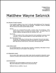Matthew Selznick's Retail Resume